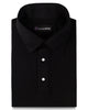 Front of the custom oxford polo shirt for men by Luxire in soft black