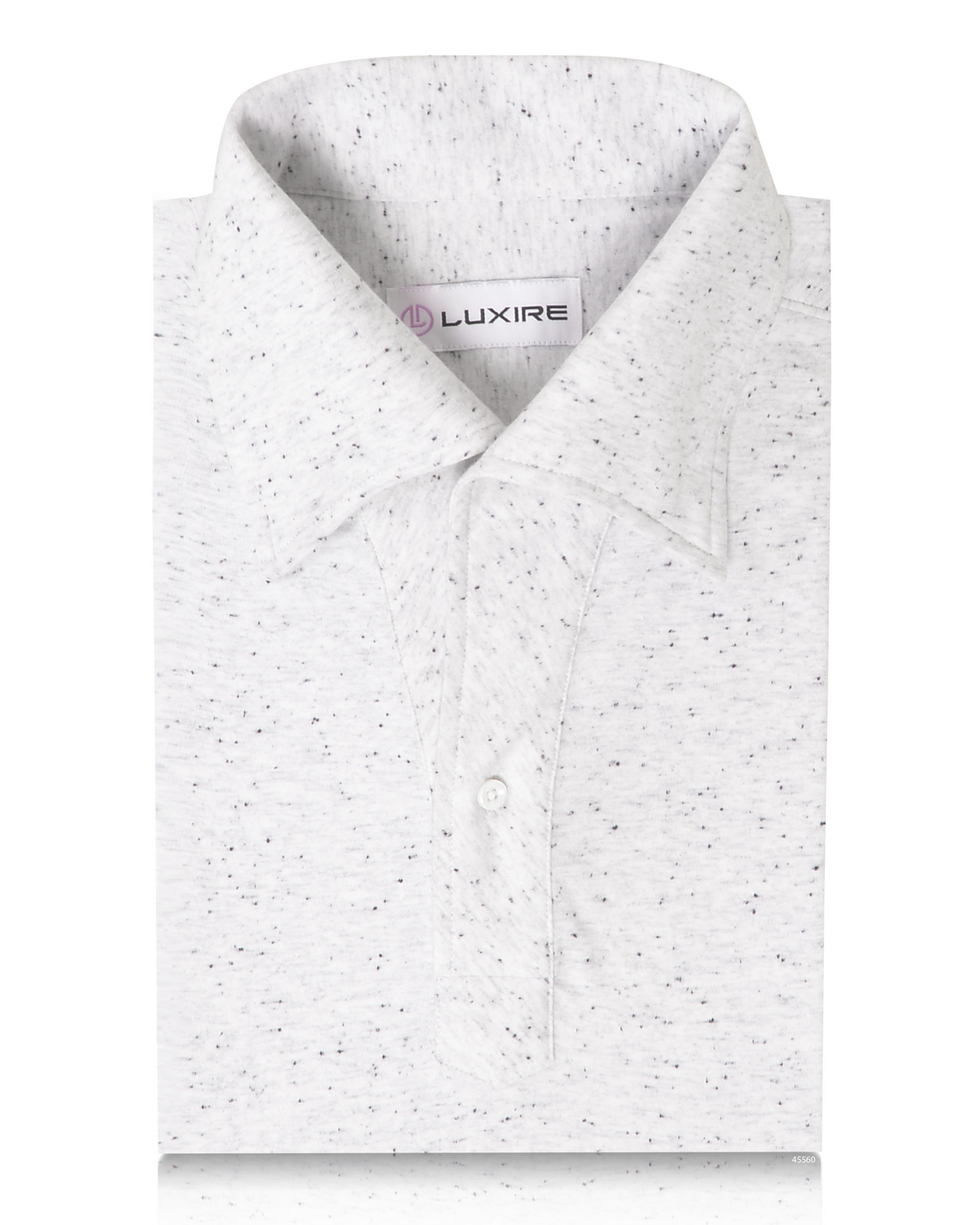 Speckled White Grey Polo Shirt - 1