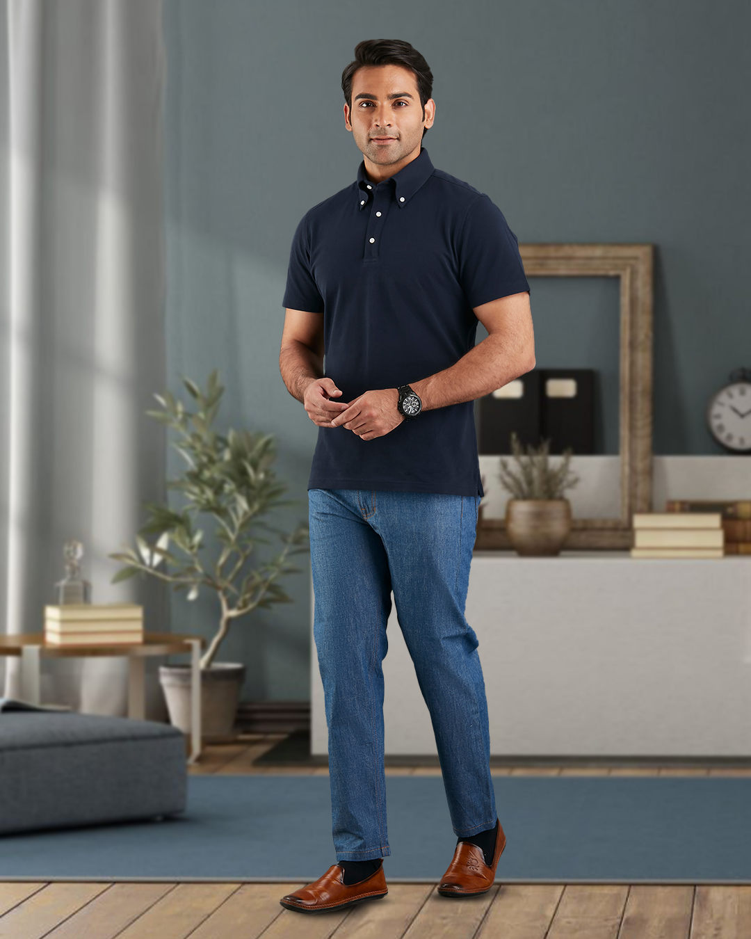 Navy Polo T-Shirt - 3
