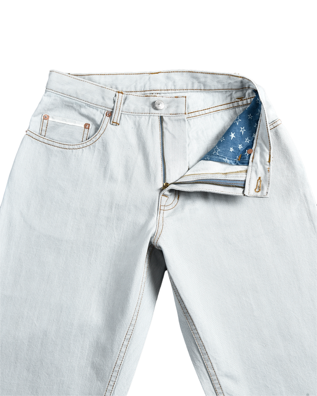 Fade Washed Blue Selvage With Turquoise Tint - 15 Oz Jeans - 4