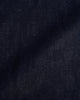 Close up view of custom linen cotton jeans for men by Luxire in indigo 5