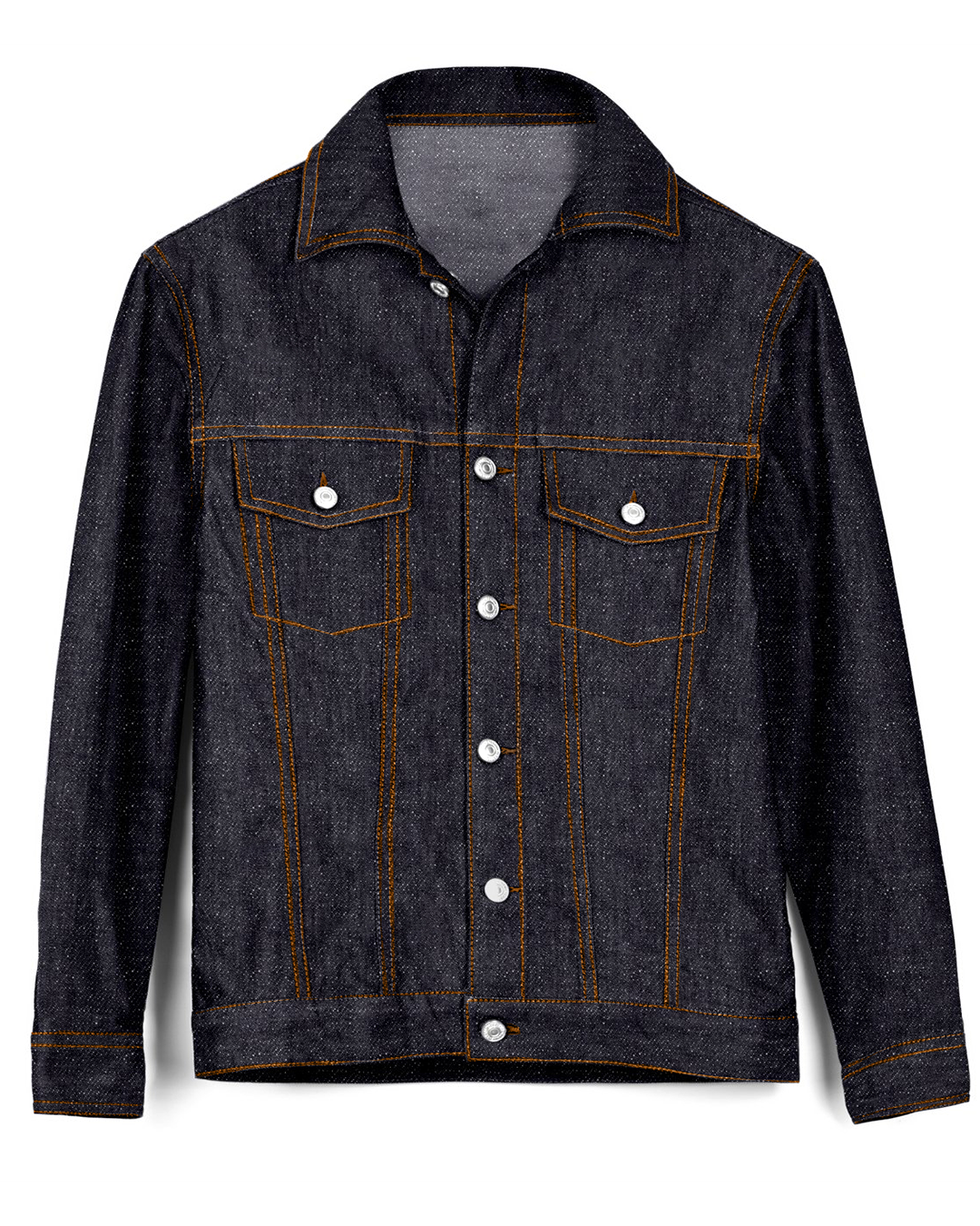 Denim Jacket in Raw Denim: Dark Blue - 2