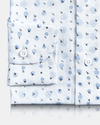 Linen: Blue Printed Birds On White