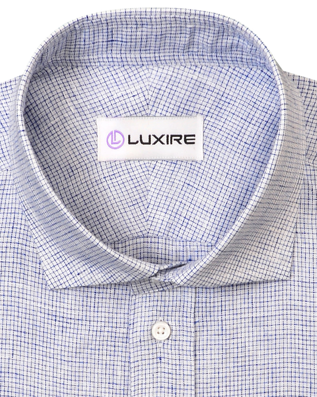 Linen: Business Blue Graph Checks On White - 2