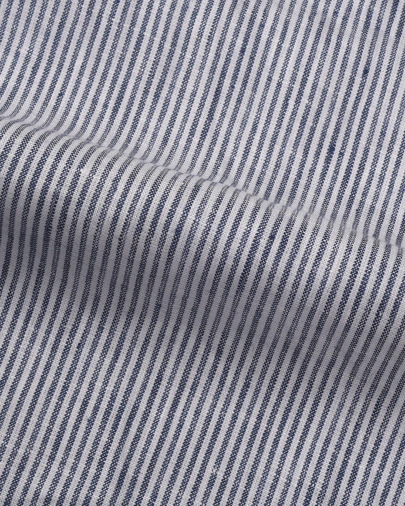 Blue White Stripes  Linen