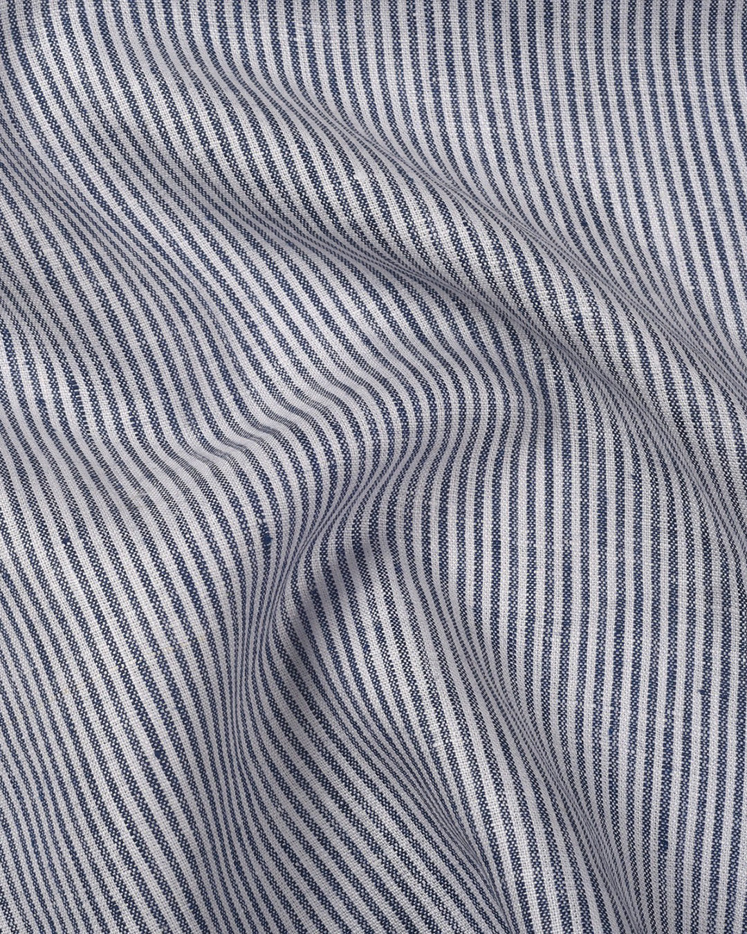 Blue White Stripes  Linen - 5