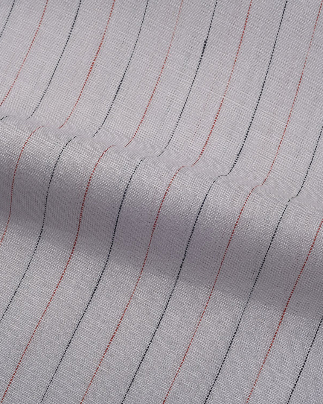Ecru Wide Black Red Pin Stripes - 5