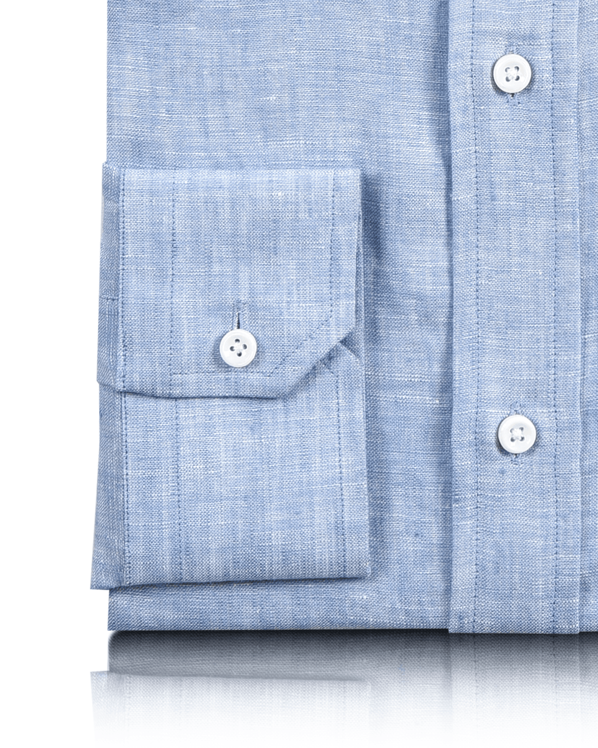 Linen Cotton: Light Blue Chambray Shirt - 3