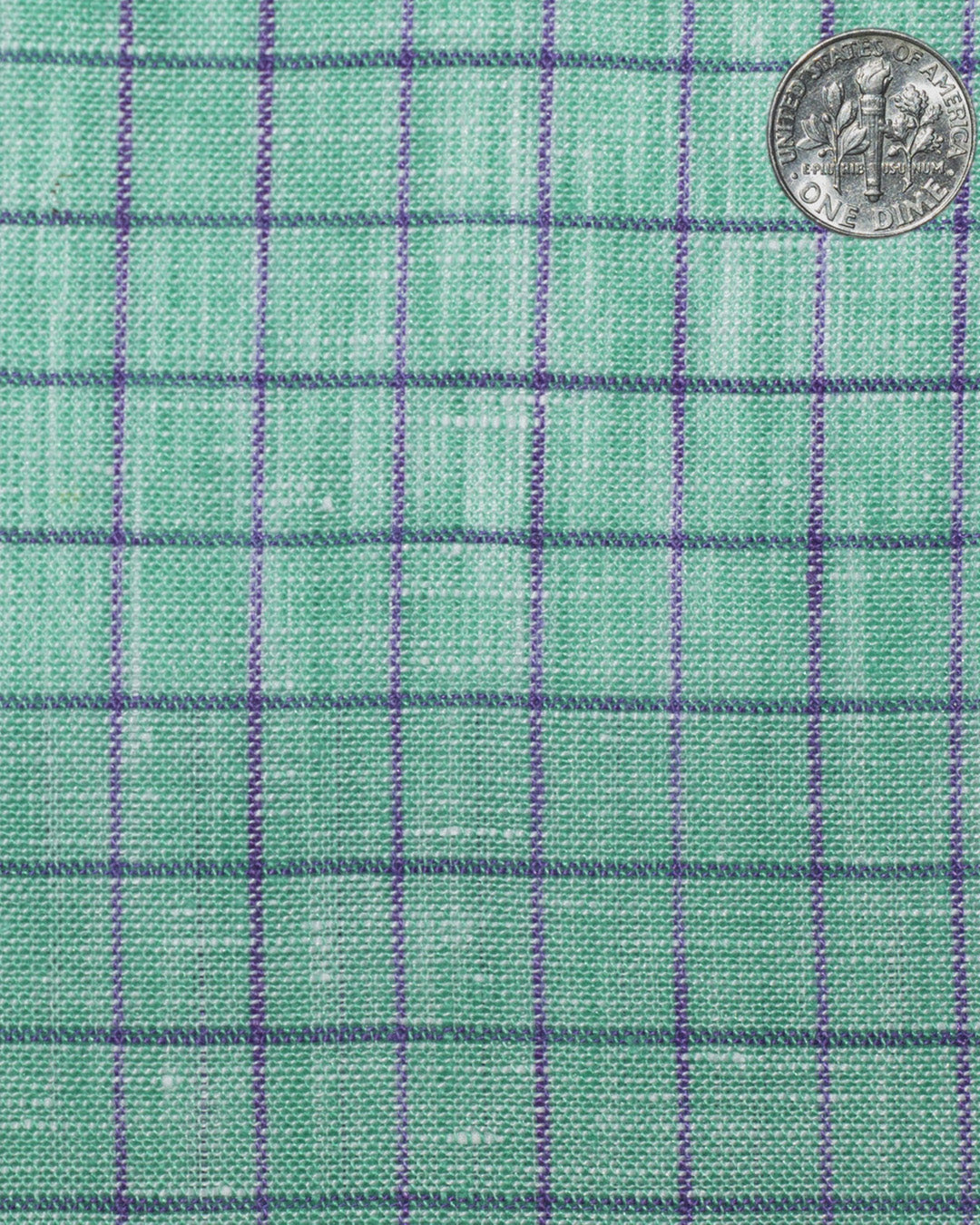 Linen: Persian Green With Pink Blue Pin Graph Checks - 4