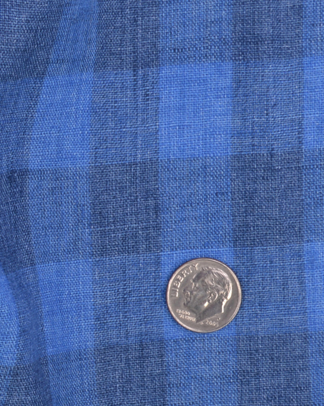 Linen: Shark Blue Casual Gingham - 4