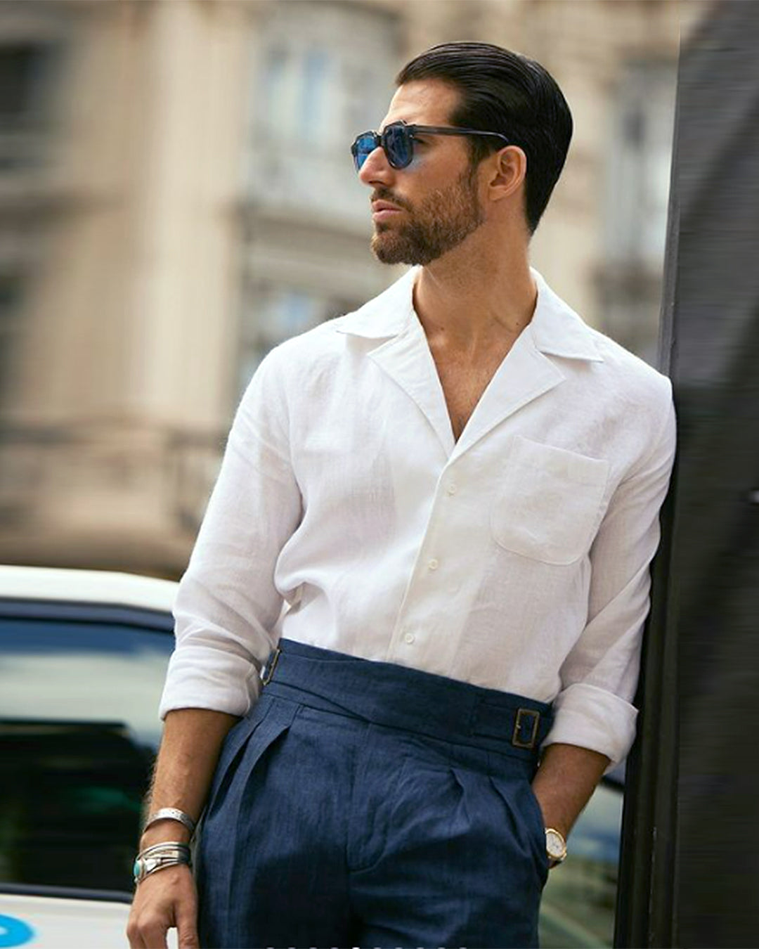 Summer Camp Collar Shirt in Crisp White Linen - 2