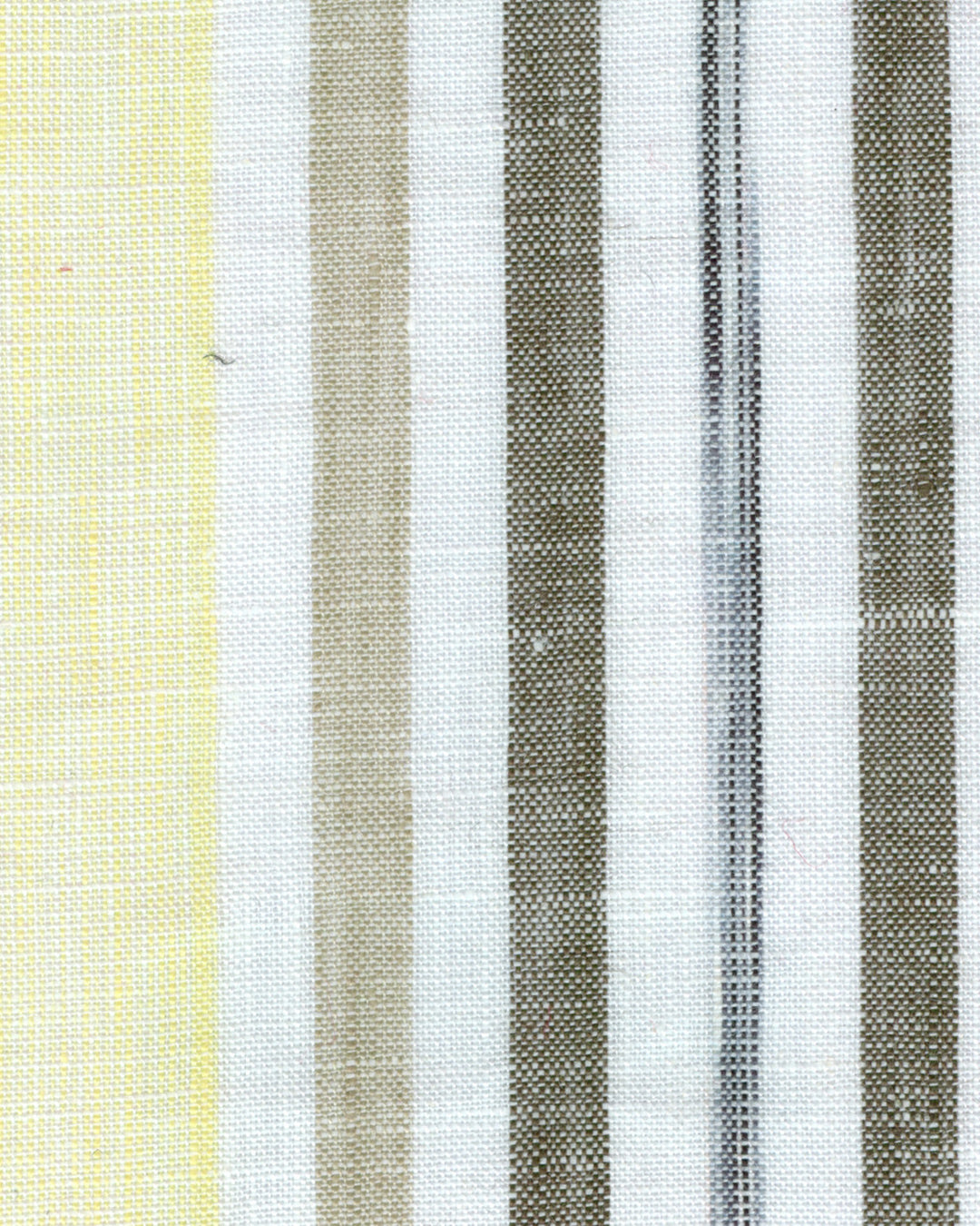 Pale Yellow Brown Stripes Linen - 4