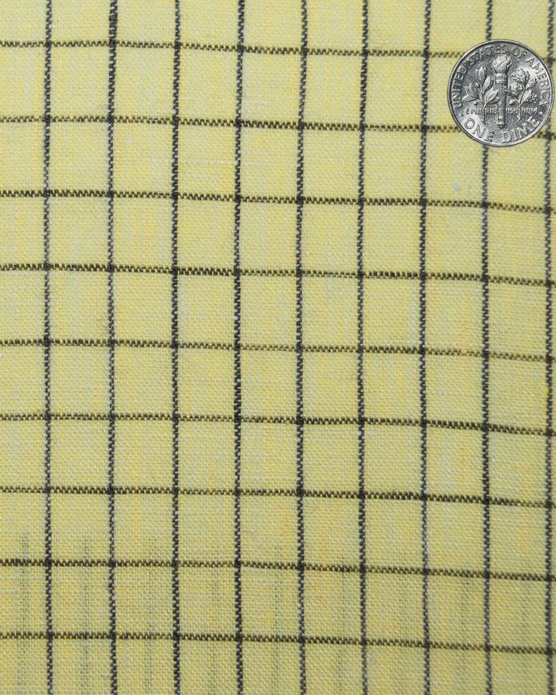 Linen: Yellow with Blue Black Graph Checks - 4