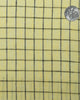 Close up of custom linen shirt for men in yellow checks