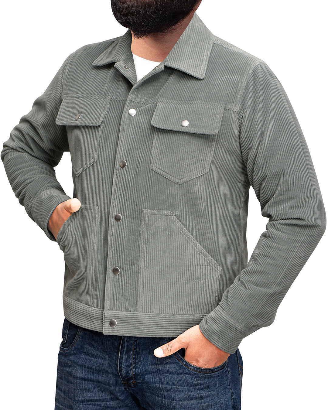 Modrone Duck-Egg Corduroy Jacket - 3