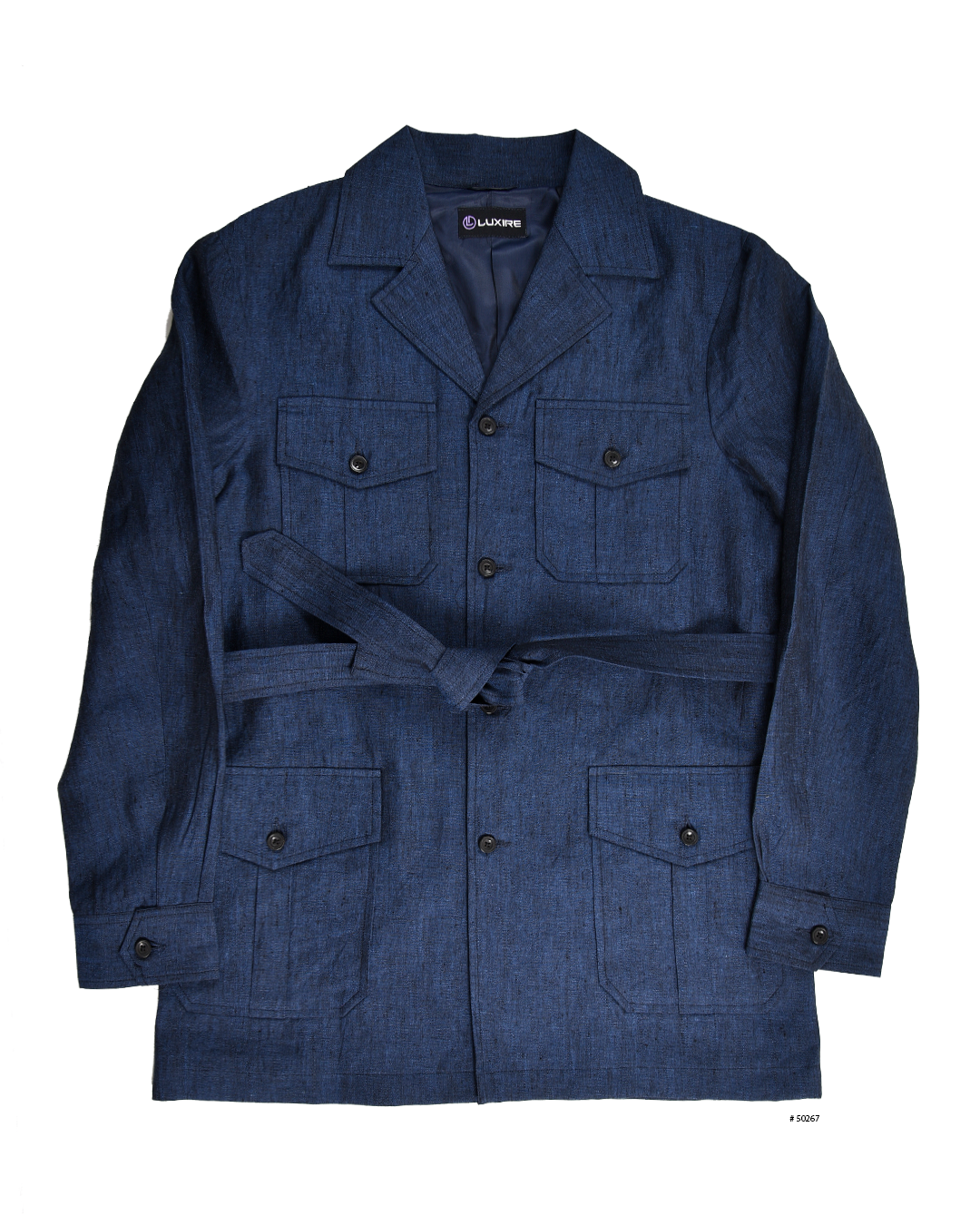 Safari Jacket in Linen Dark Indigo - 12