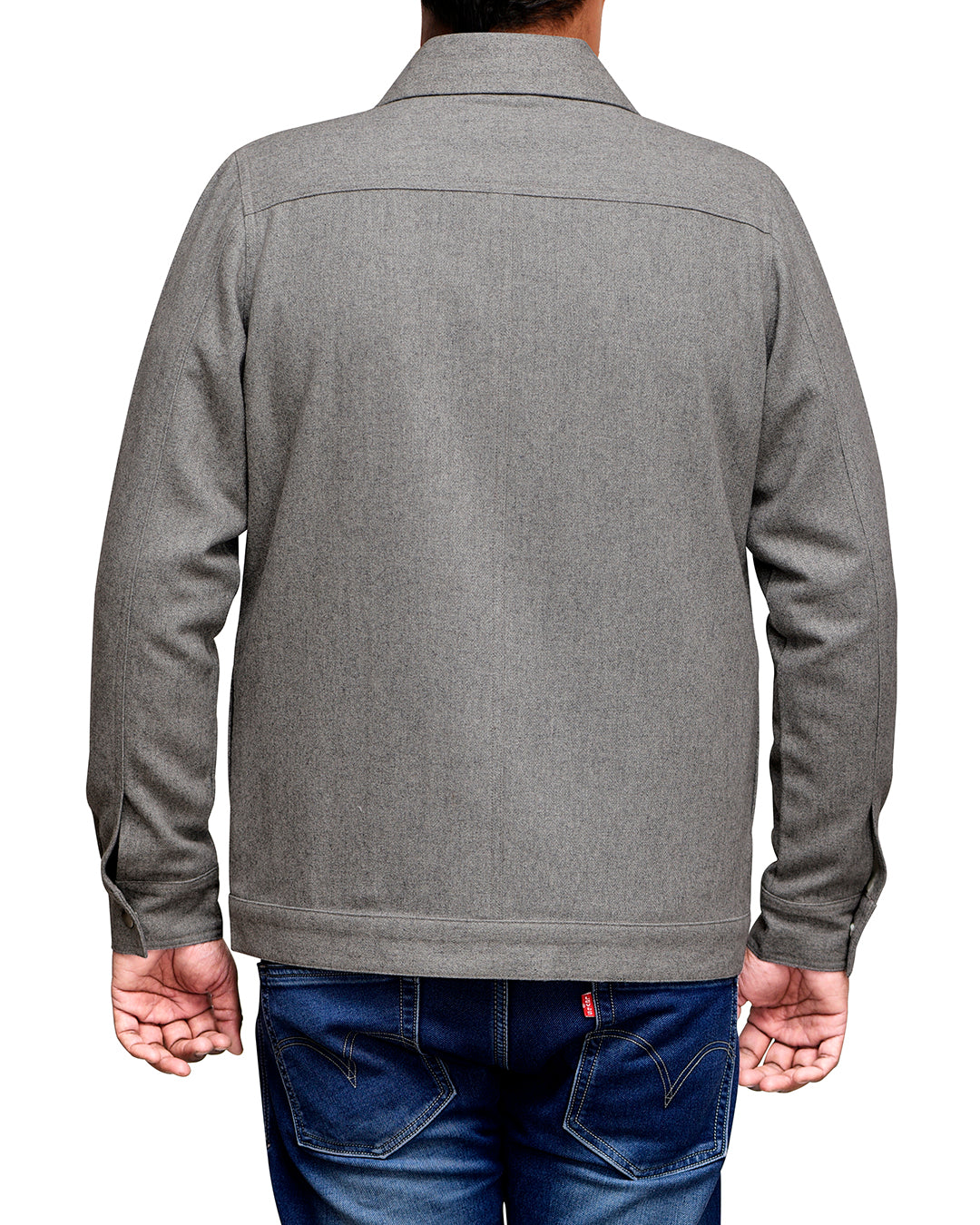 Luxire Light Grey Wool Shirt Jacket - 6