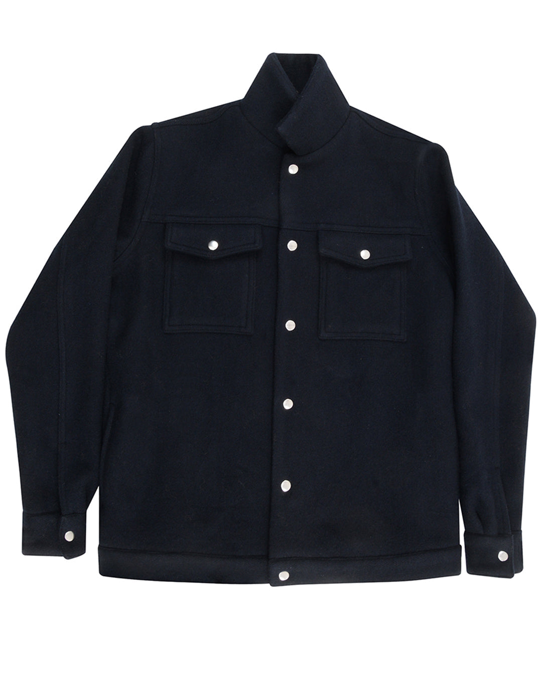 Luxire Wool Navy Shirt Jacket - 1
