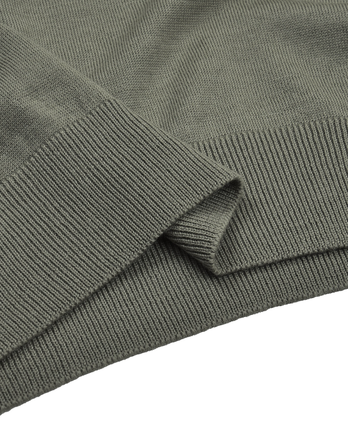 EZS Merino Wool Pale Olive  Long Sleeve Polo - 11