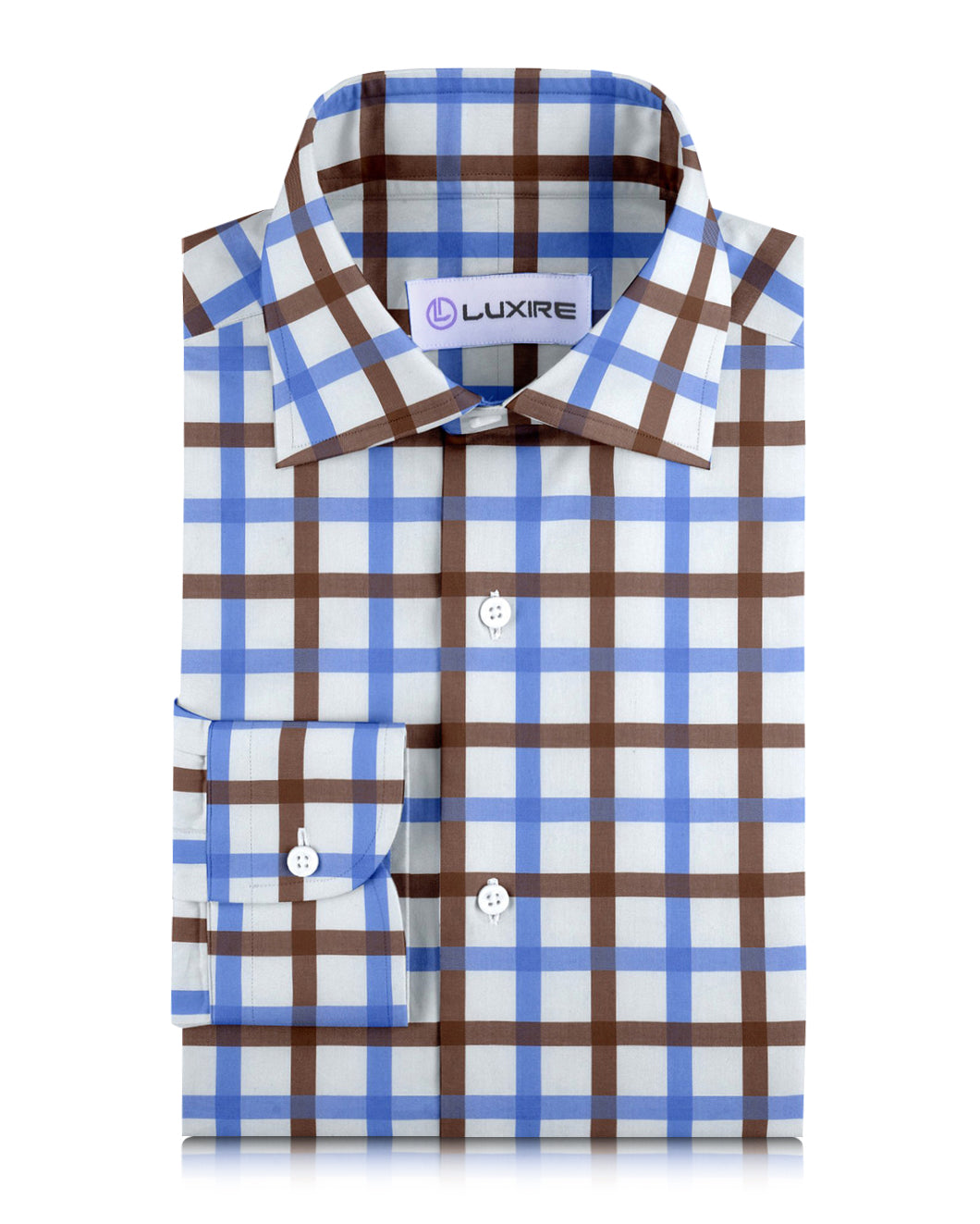 Monti Brown Blue Windowpane Tattersall - 1