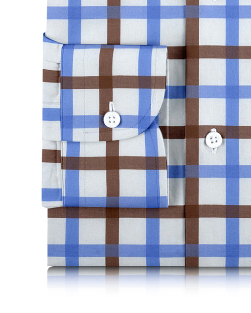 Monti Brown Blue Windowpane Tattersall - 3