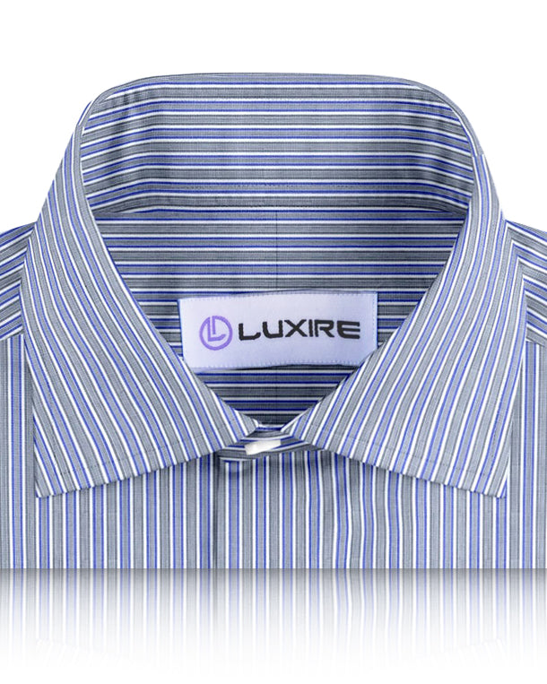 Grey White Blue & Black Alternate Stripes