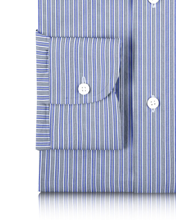 Grey White Blue & Black Alternate Stripes