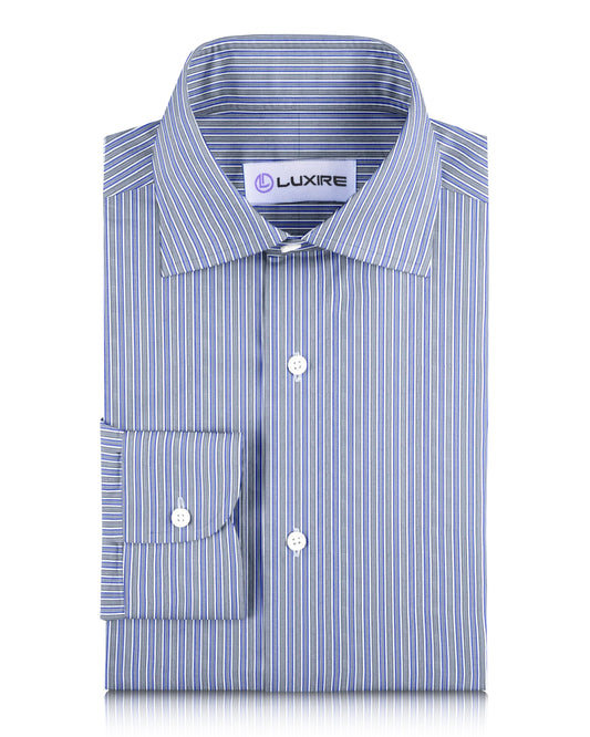 Grey White Blue & Black Alternate Stripes