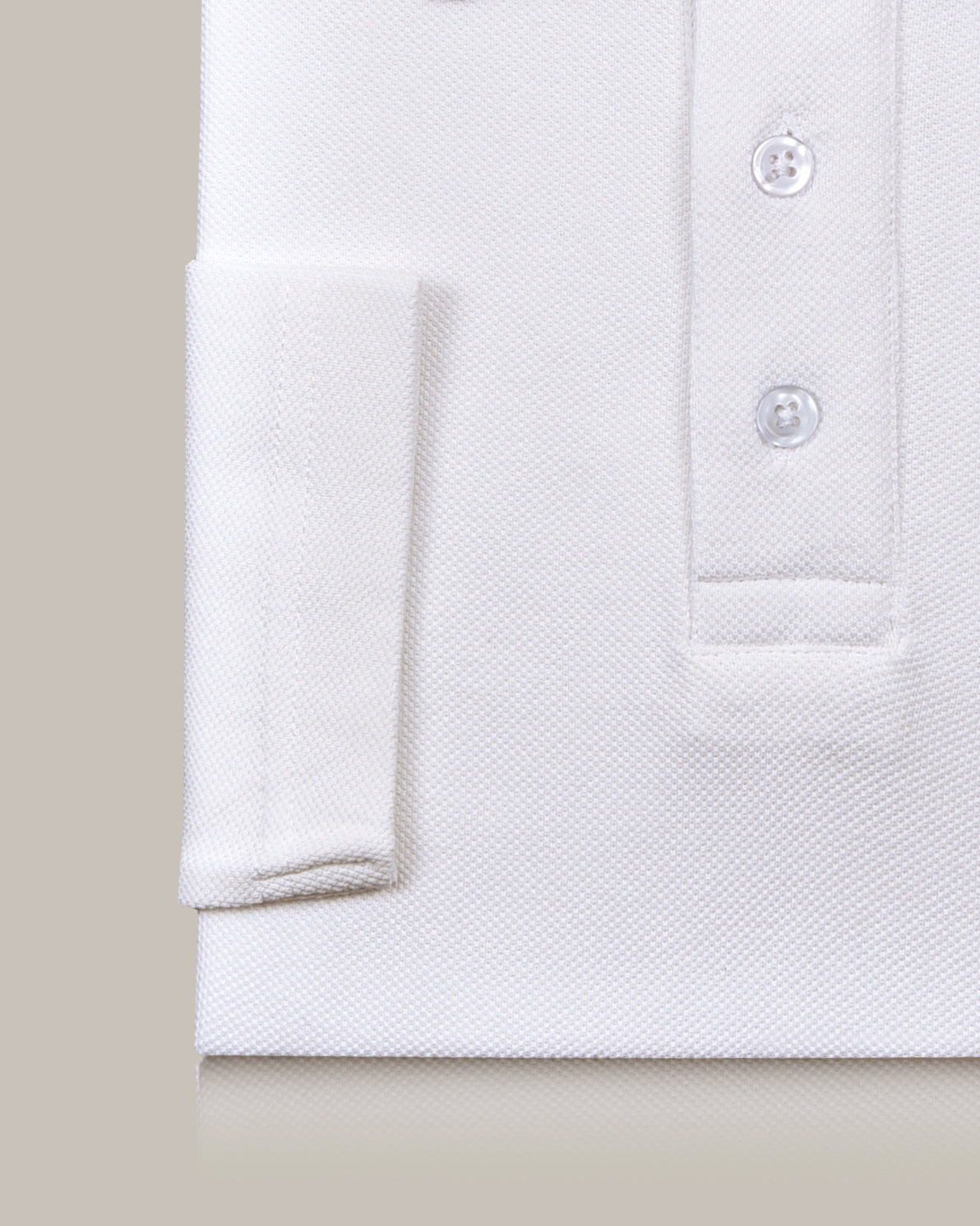 EZS Aria White Long Sleeve Polo