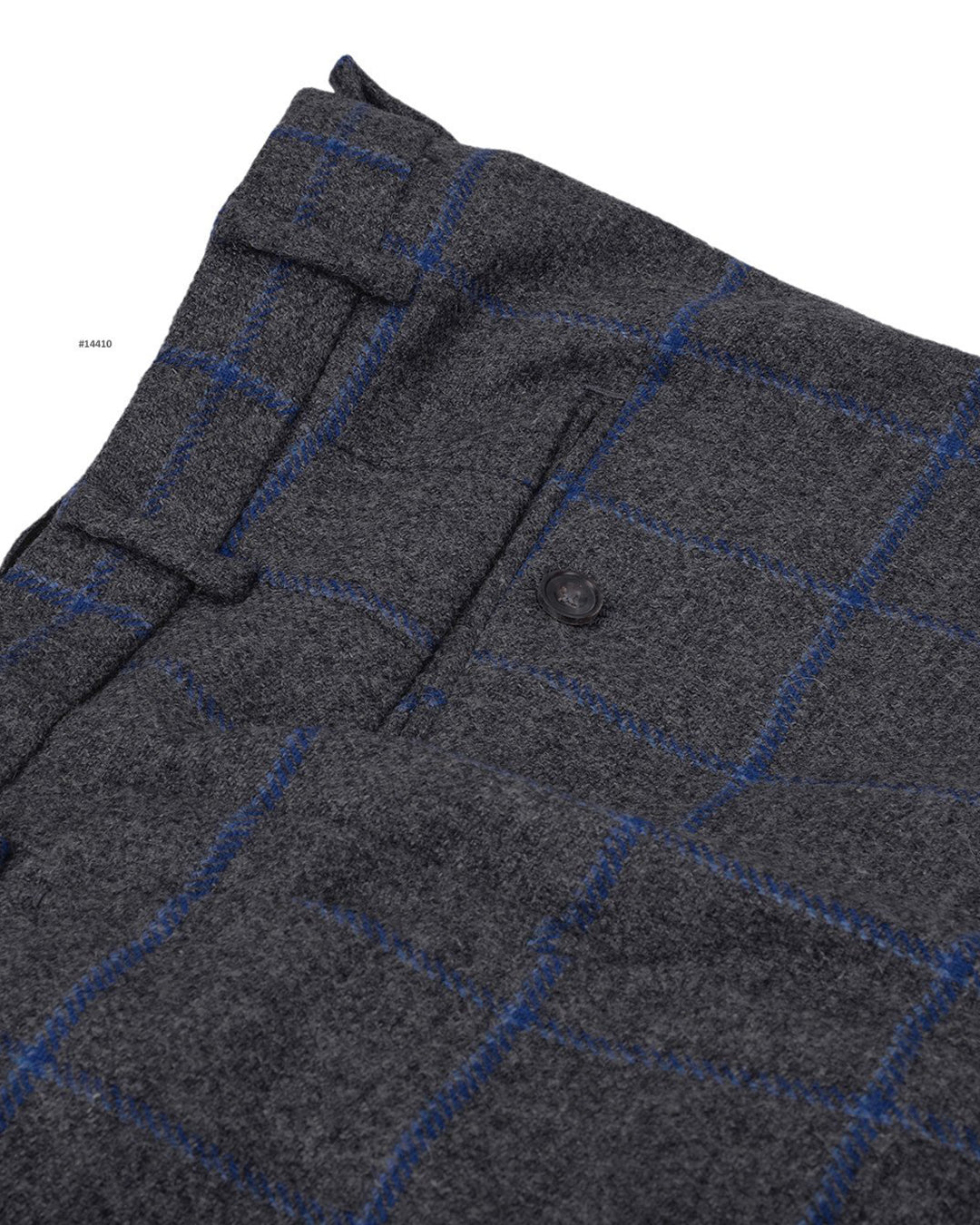 Holland & Sherry Tweed Wool Blue Sky Blue on Darkgrey - 2