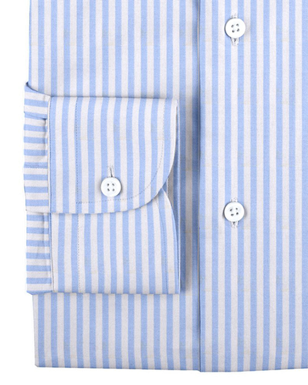 Summer Shirt in Powder Blue White Candy Stripes Seersucker - 3