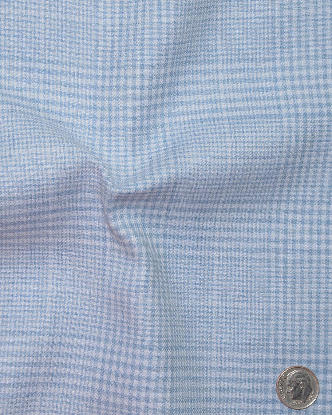 Light Blue and White Tattersall Checks - 5