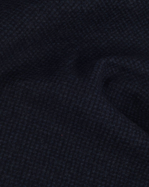 Dark Navy Textured Wool Topcoat