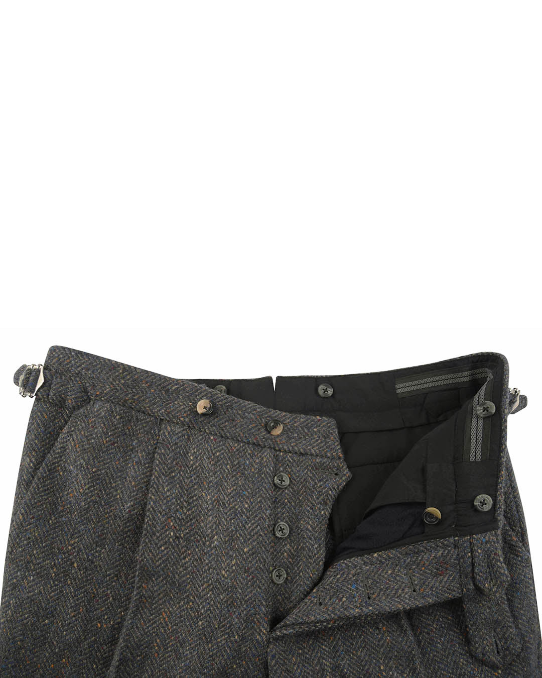 Molloy Herringbone Donegal Tweed Pants - Indigo