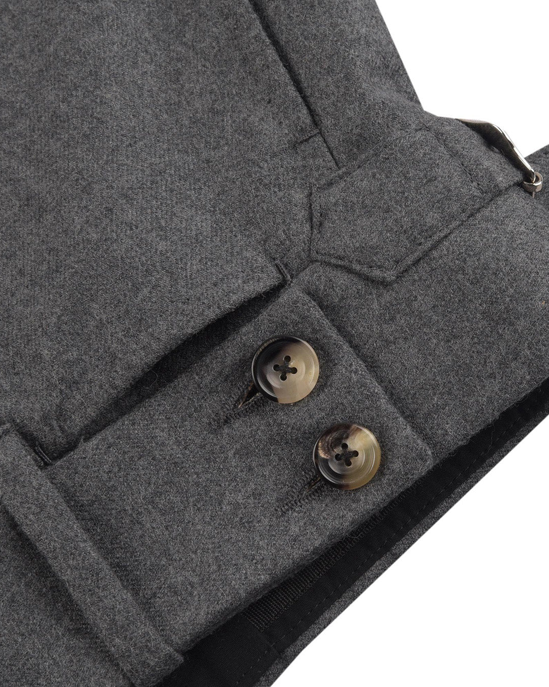 Minnis Mid Grey Wool Flannel Pant - 5