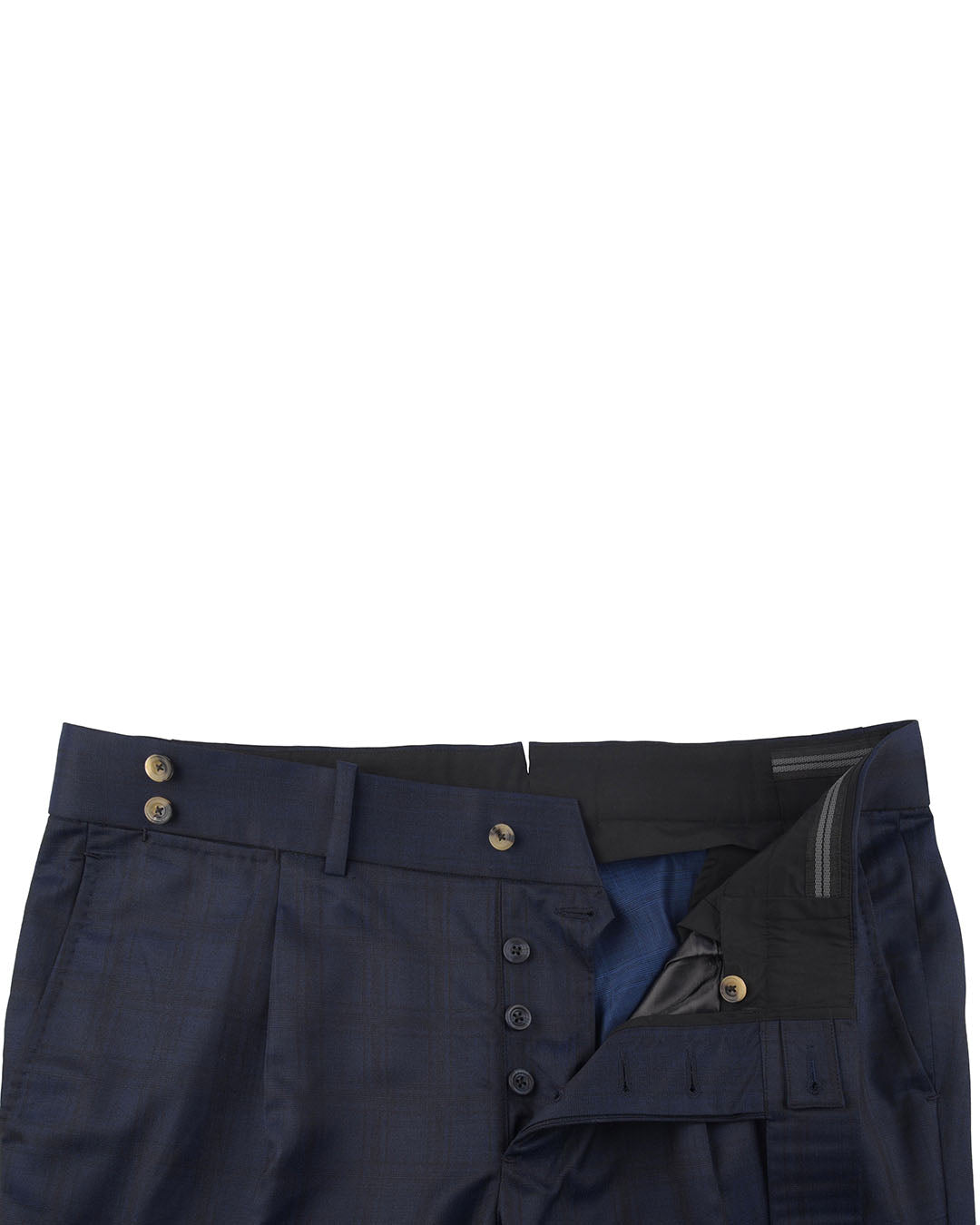 Drago Navy Checks Super 160s Wool - 3