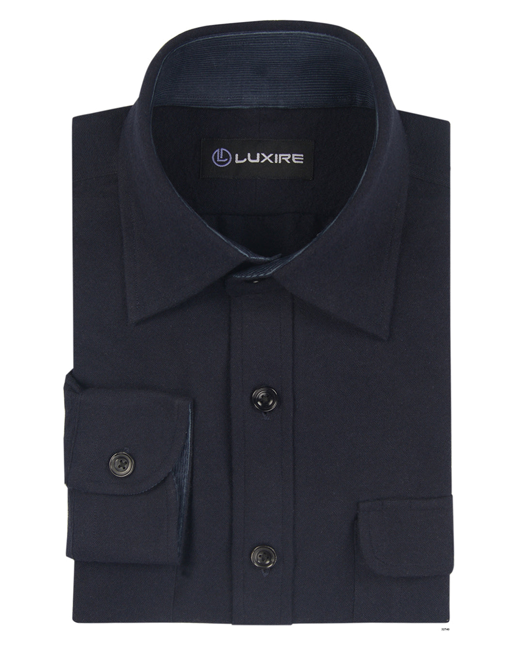 Dark Navy Flannel Work Shirt - 1