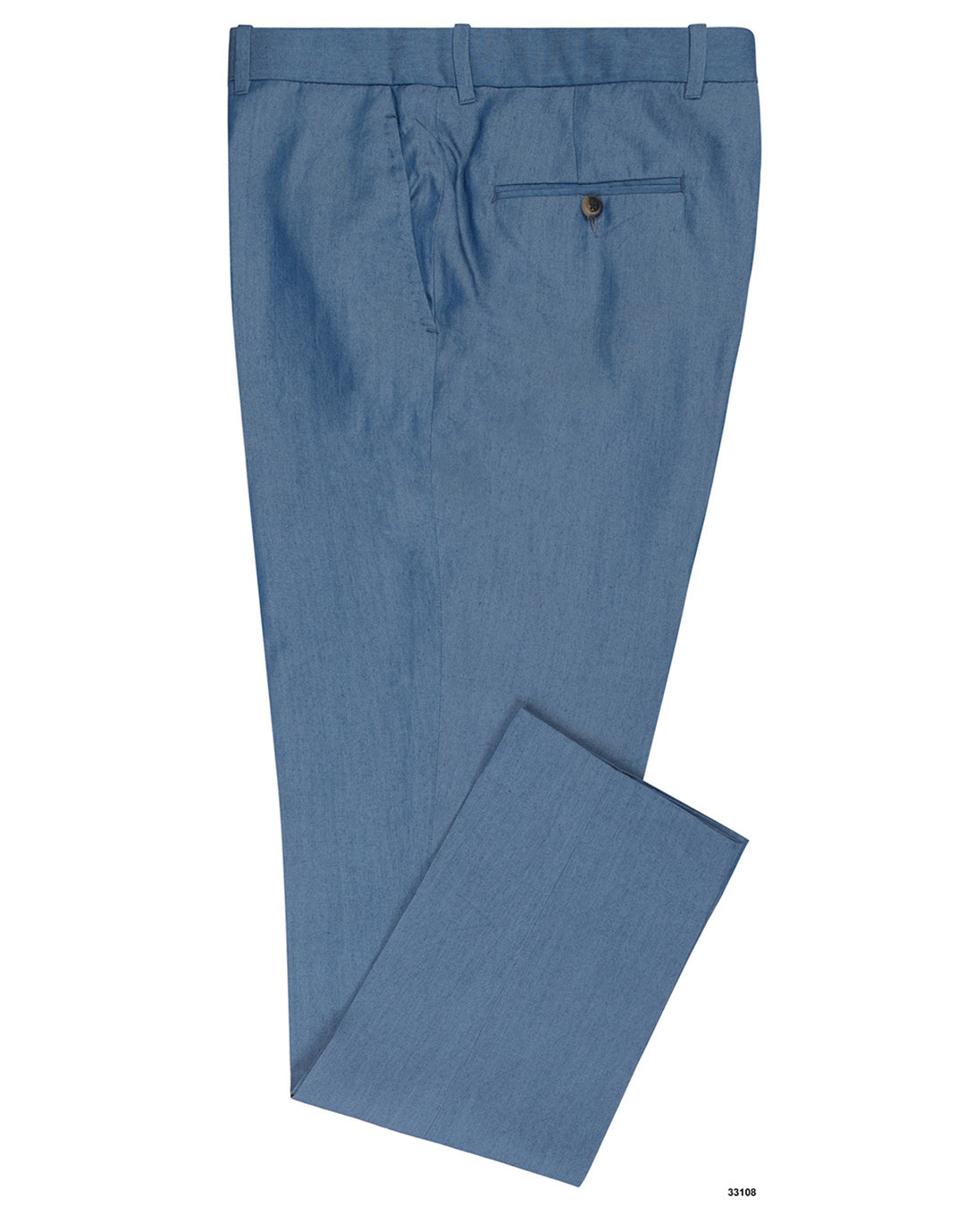 Blue Plain Cotton Pant - 1