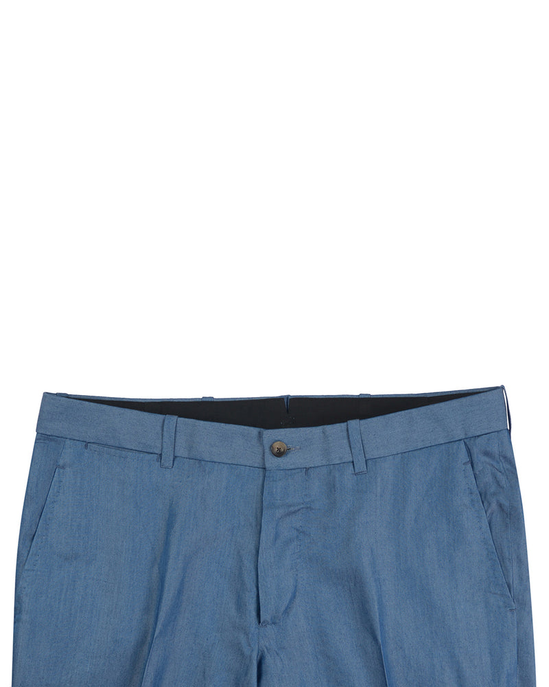 Blue Plain Cotton Pant