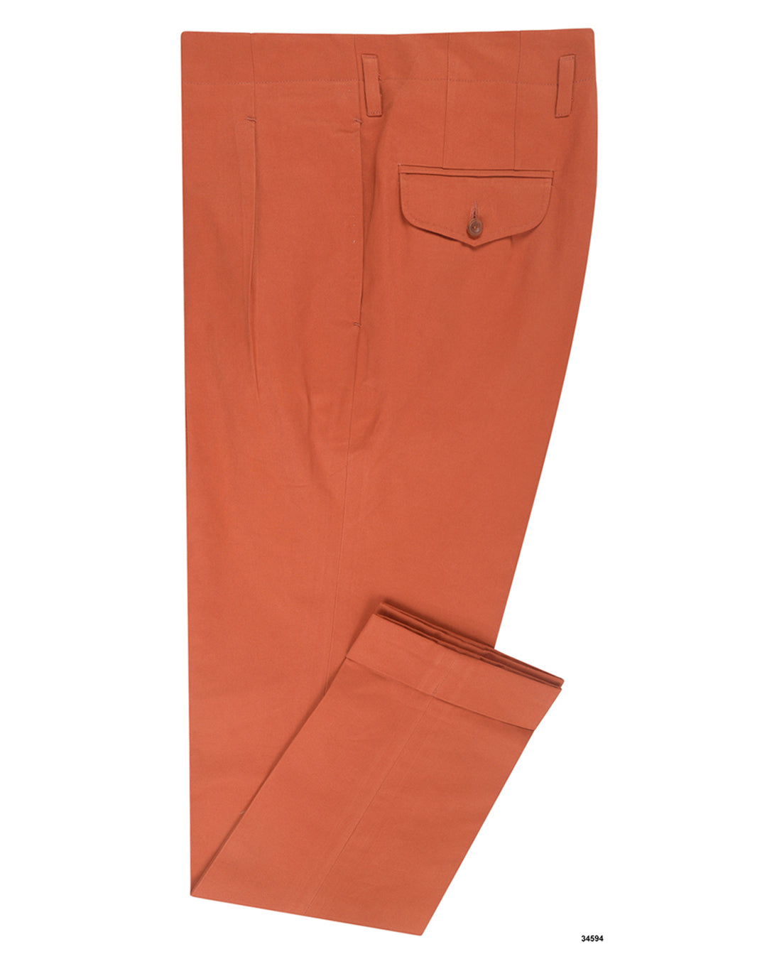 Soft Burnt Orange Twill Chino - 1