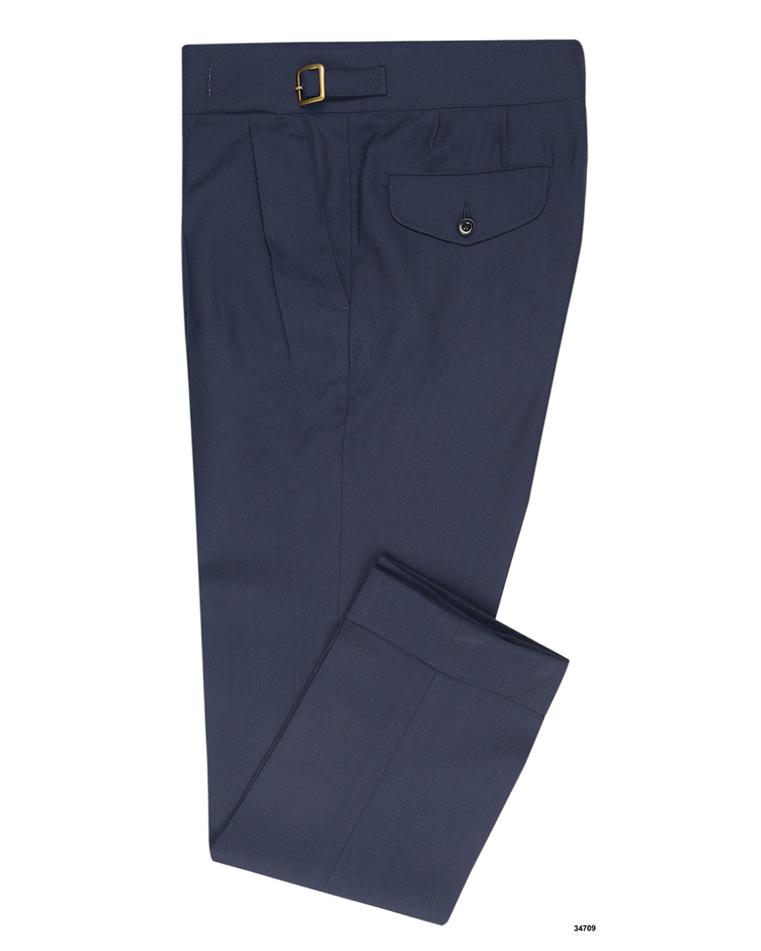Holland & Sherry Crispaire Navy Solid - 1