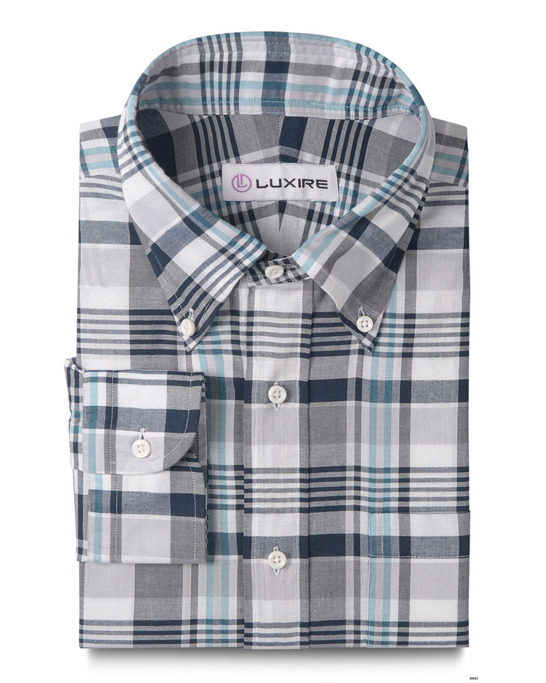 Navy Grey Madras Checks - 1
