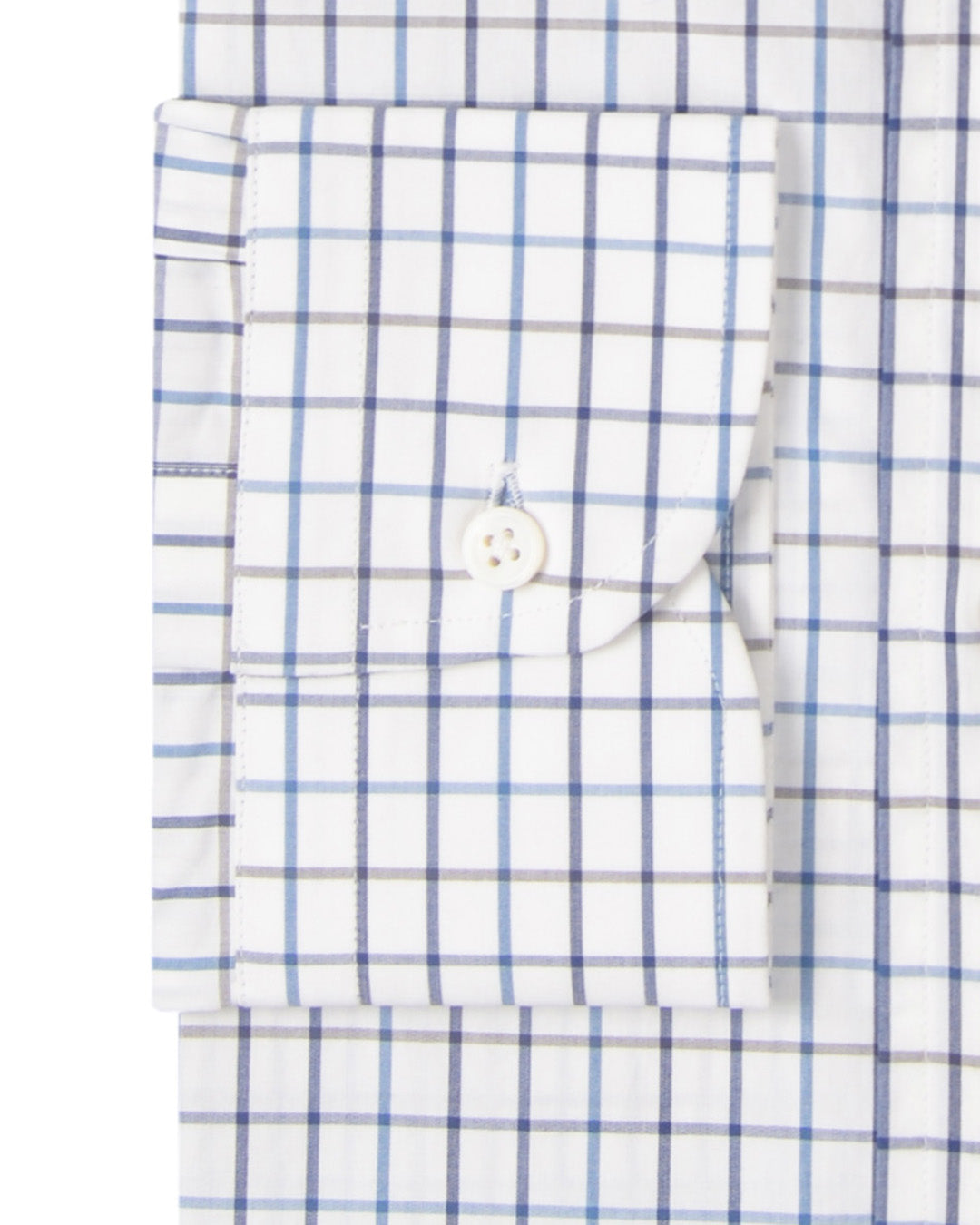 Easy-to-Iron Blue Navy White Grey Checks - 3