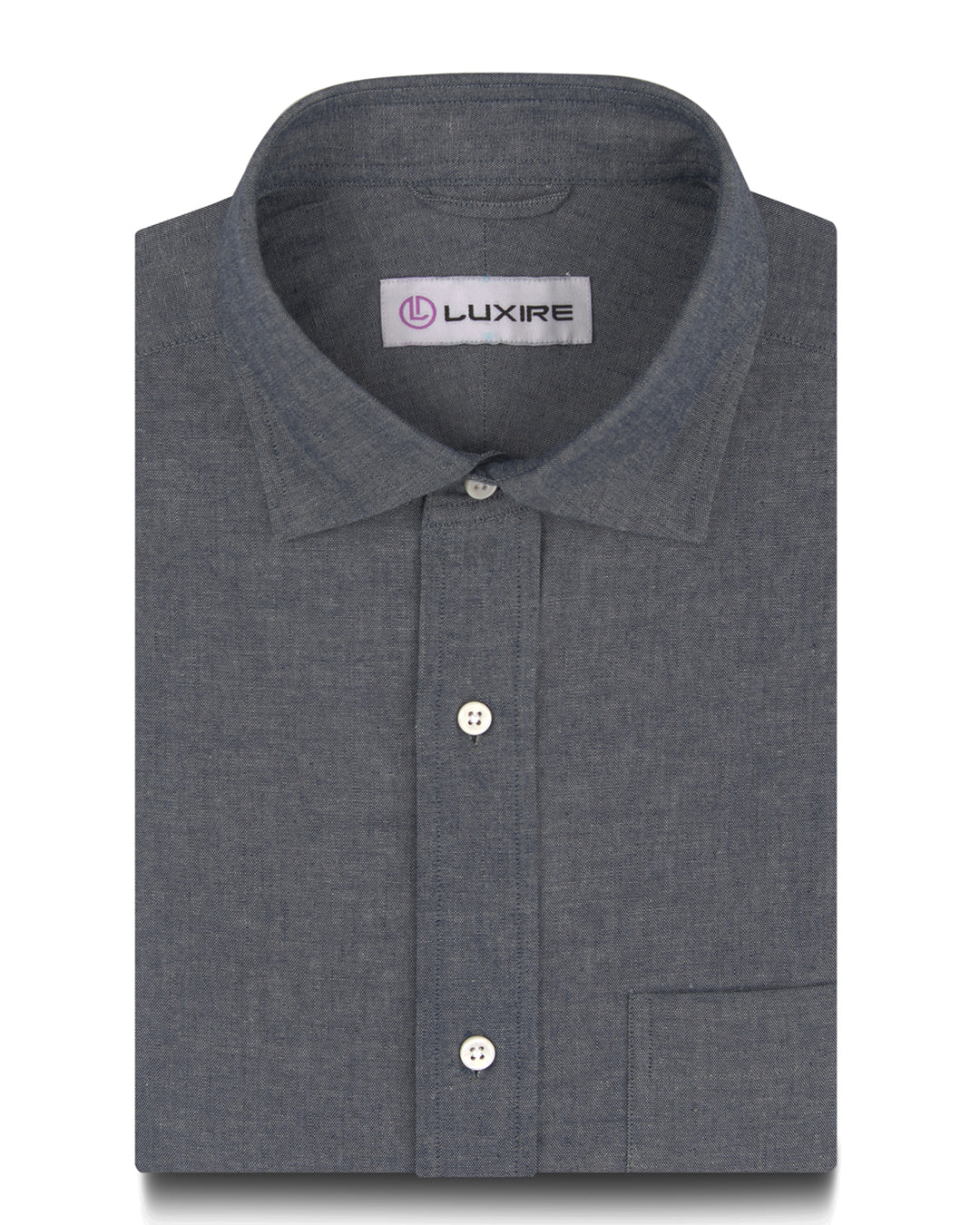 Grey Denim Chambray Shirt - 1