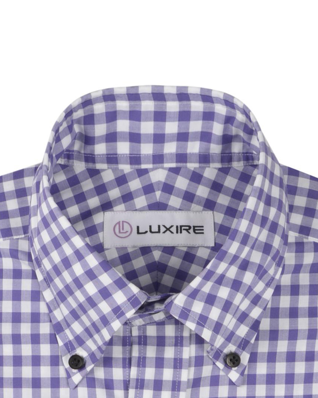 Broad purple Gingham Checks on White - 2