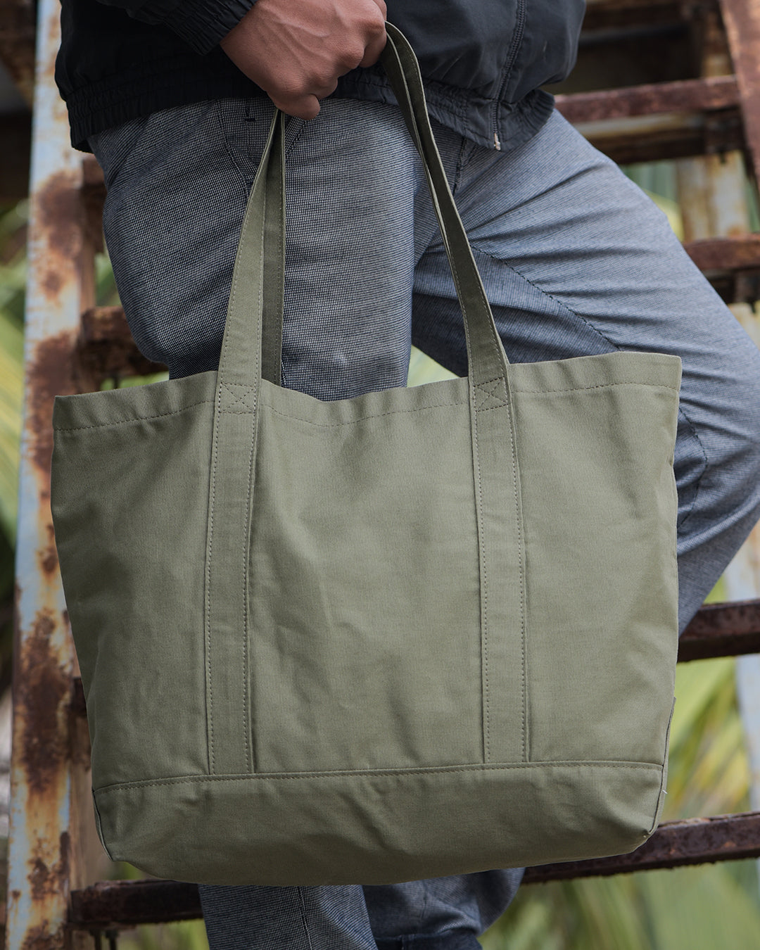 Military Olive Canvas Tote Bag - 1