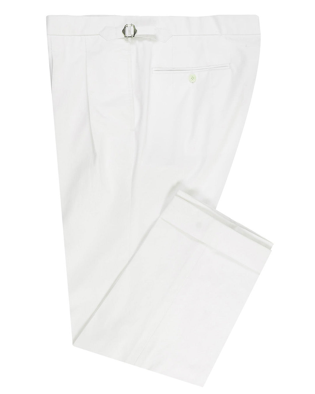 Cotton: White Summer Twill Dress Pant