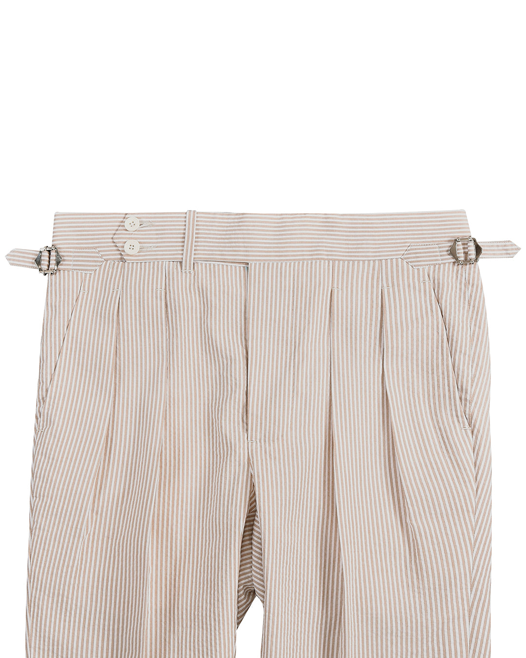 Brown Tan Stripes Seersucker - 2