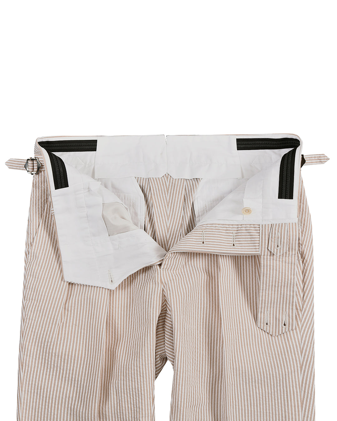 Brown Tan Stripes Seersucker - 3