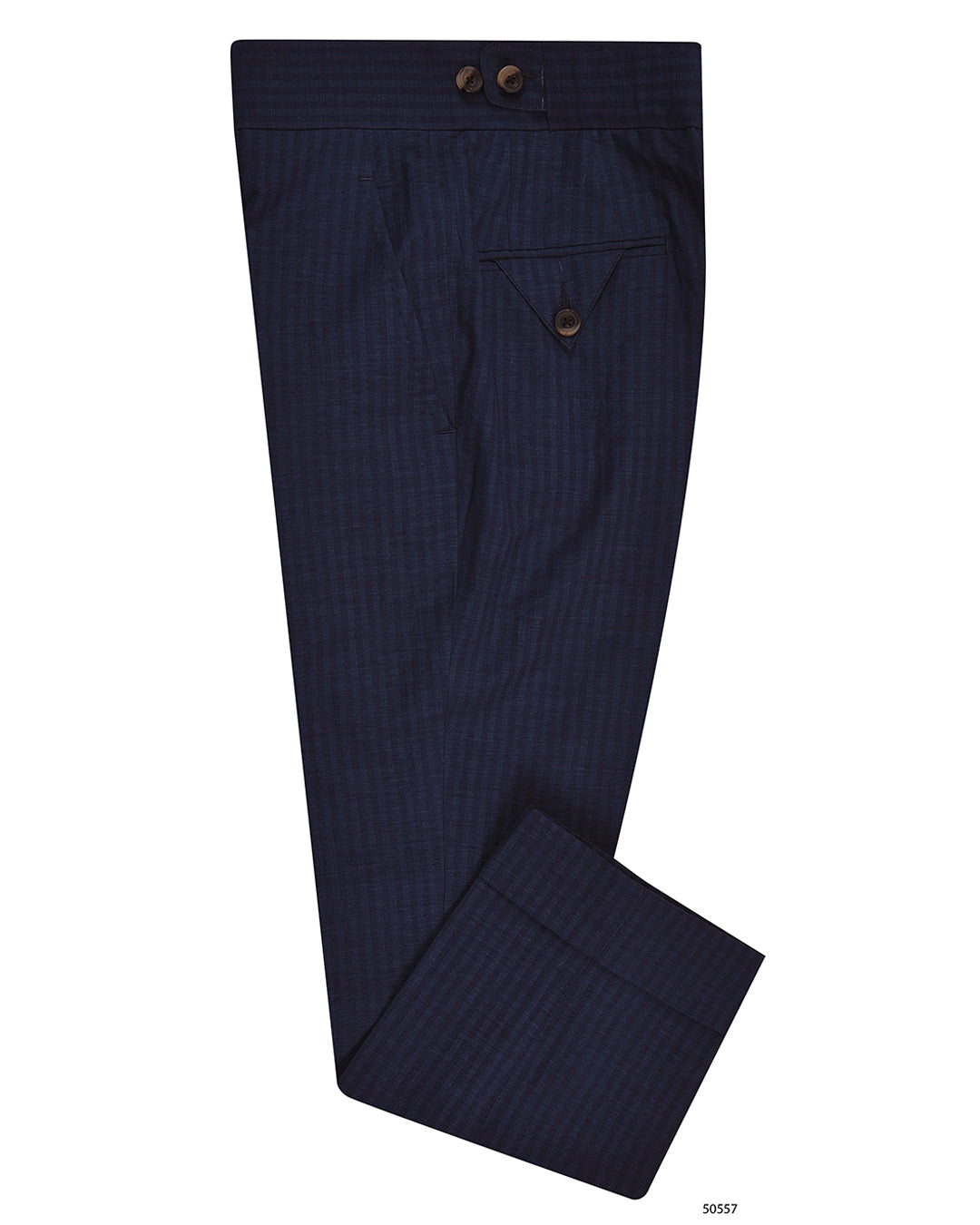 Loro Piana: Dark Blue Stripe Seersucker